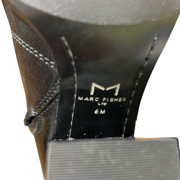 Marc Fisher Ankle Boots Janey Black Leather Suede Ankle Boots 6M Tassels - Picture 16 of 16